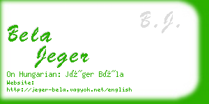 bela jeger business card